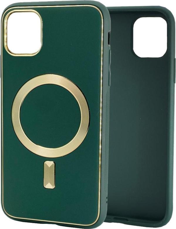 Coverzone Iphone 14 Plus Ile Uyumlu Kılıf Mysterious Suni Deri Özellikli Magsefe Ile Uyumlu Kapak Yeşil - Image 1