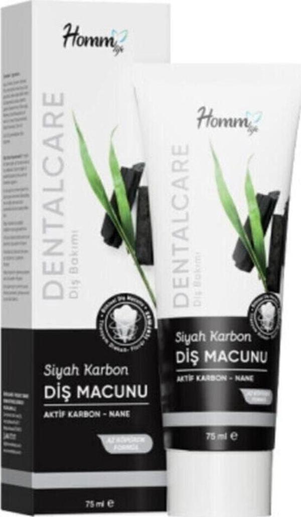 Homm Life Homm Bitkisel Life Siyah Karbon Diş Macunu 75 Ml (Aktif Karbon Ve Nane Ilaveli) - Image 1