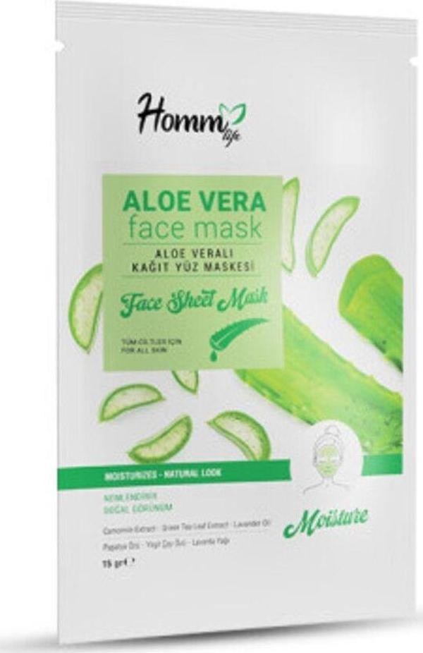 Homm Life Aloe Vera Kağıt Yüz Maskesi - Image 1