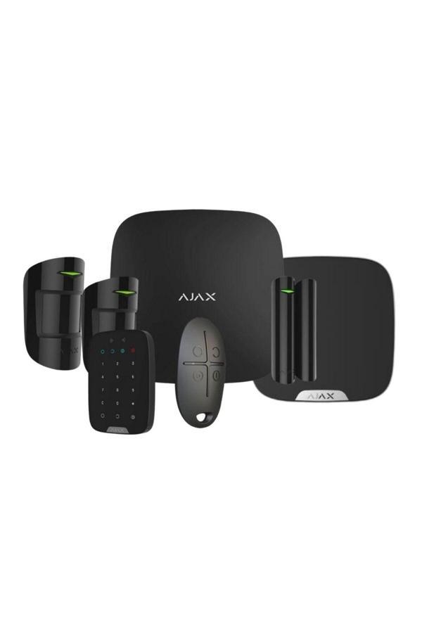 Ajax Hubkit Kablosuz Alarm Seti 2 Hareket Pır Dedektörü Keypad Dış Sirenli Siyah - Image 1