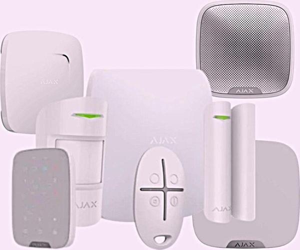 Ajax Hub Kit Kablosuz Alarm Seti Duman Isı Co Dedektörü Keypad İç Ve Dış Siren Dahil Beyaz - Image 1