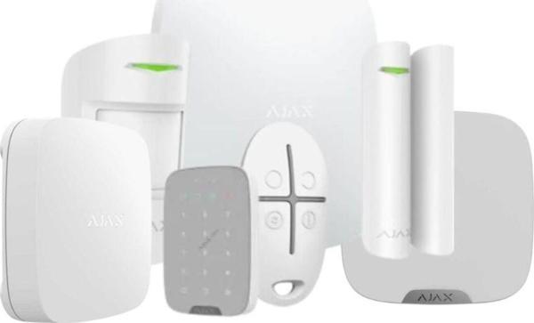 Ajax Hub Kit Kablosuz Alarm Seti Su Baskın Dedektörü Keypad Dış Siren Dahil Beyaz - Image 1