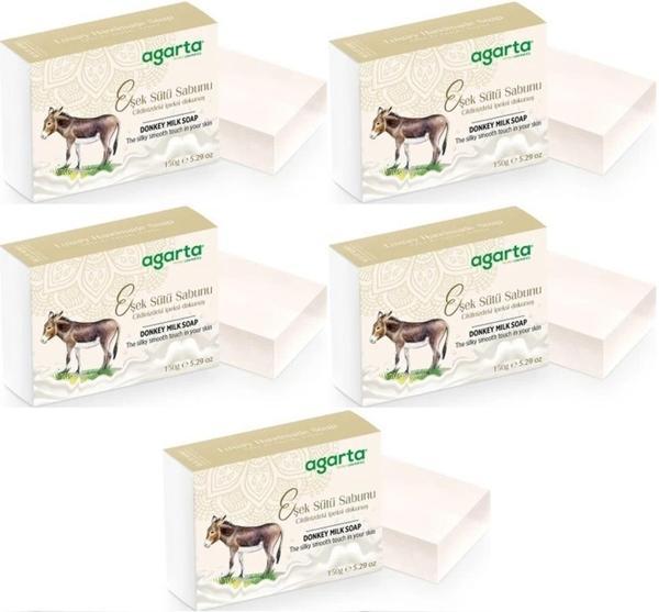 Agarta El Yapımı Doğal Sabun 150GR Eşek Sütü (5 Li Set) - Image 1