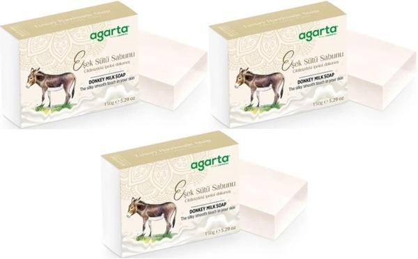 Agarta El Yapımı Doğal Sabun 150GR Eşek Sütü (3 Lü Set) - Image 1