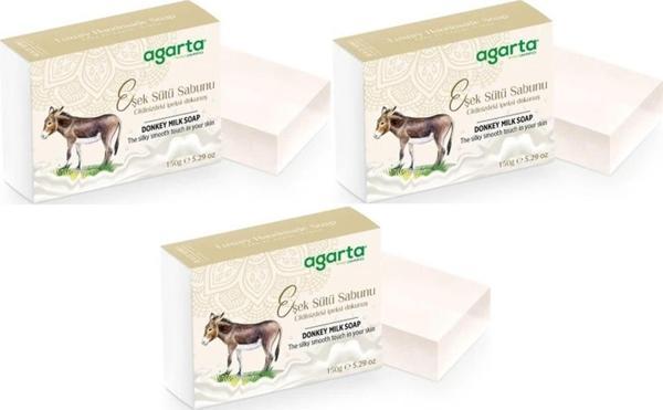 Agarta El Yapımı Doğal Sabun 150GR Eşek Sütü (3 Lü Set) - Image 1