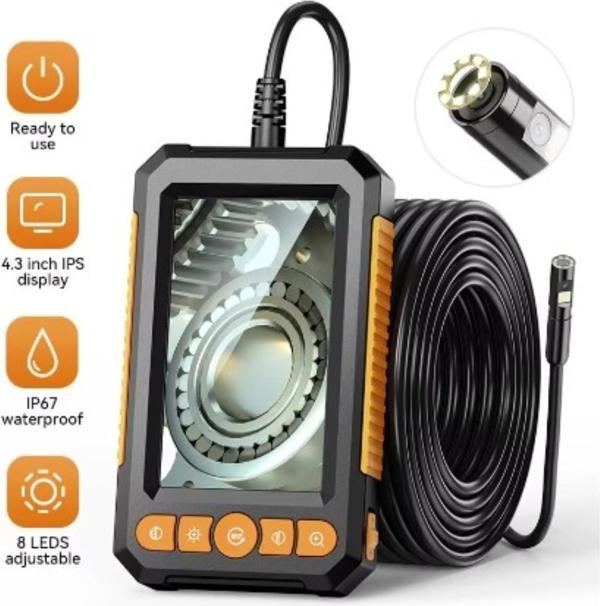 Endüstriyel Endoskop Kamera 10 mt  1080P 4.3 "tek Çift Lens LED ile HD1080P Araç Muayene Borescope I - Image 1