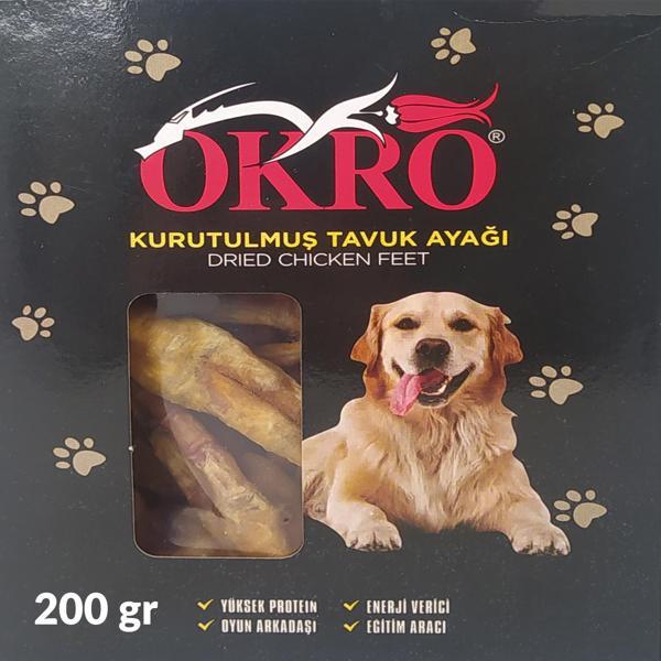 Okro Kurutulmuş Tavuk Ayağı 200gr Köpek Ödül Maması - Image 1
