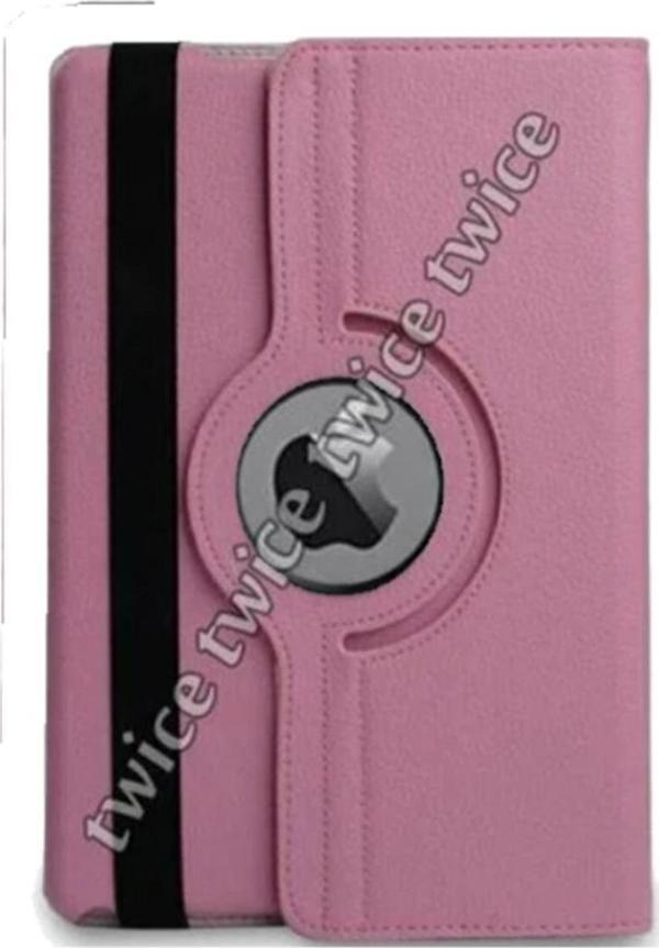Coverzone Ipad Air A1474-a1475-a1476 Kılıf Deri 360 Derece Rotate Standlı Koyu Pembe - Image 1