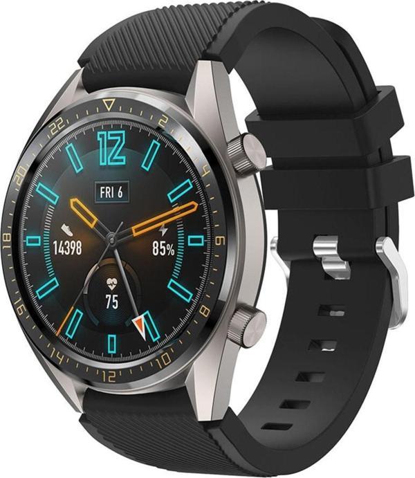 Coverzone Huawei Watch Gt3 Pro Ile Uyumlu 46 Mm Classic Frontier Kayış Kordon Siyah - Image 1