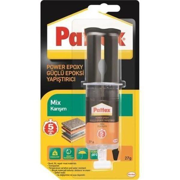 Pattex Power Epoxy Güçlü Yapıştırıcı Şeffaf 27 gr - Image 1