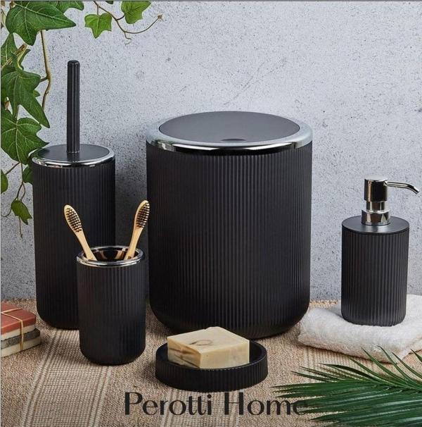 Perotti lisbone siyah 5 parça akrilik banyo seti takımı 13166syh - Image 1