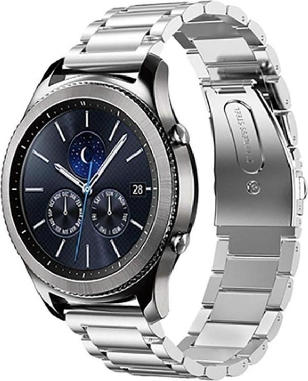 Coverzone Huawei Watch Gt3 Pro Ile Uyumlu 46 Mm Metal Katlamalı, 3 Kademeli Moiety Kayış Kordon Gümüş - Image 1