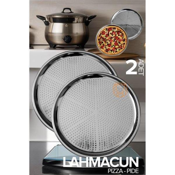 Lahmacun Pizza Pide Pişirme Tepsisi 2 li SET - Image 1