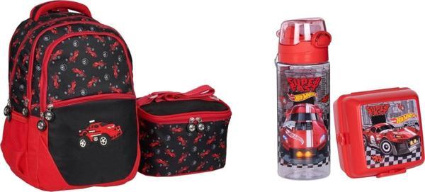 ARABA DESENLİ Beslenmeli Okul Sırt Çantası SETİ(4 PARÇA) - Image 1