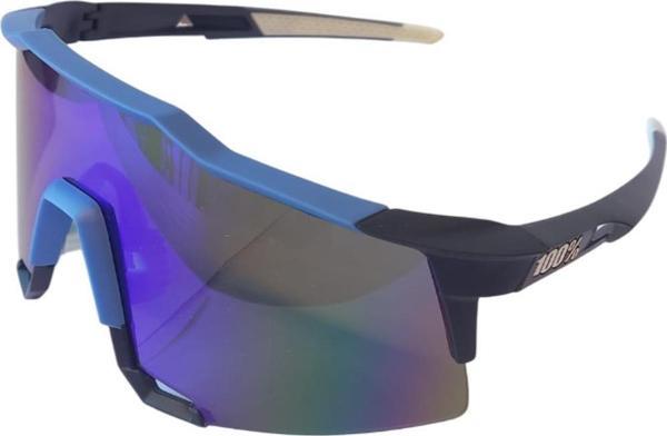 XBYC G4681 %100 Bisiklet Sürüş Gözlüğü Polarize Cam Yarı Çerçevesiz Spor Gözlüğü UV400 Lens Mavi - Image 1