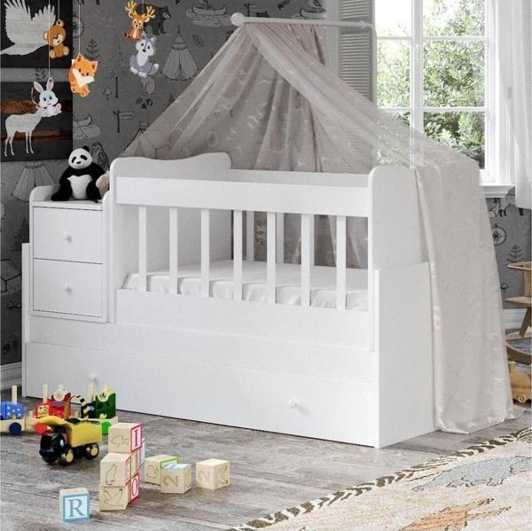 Baby Darling Sansa Büyüyen Beşik Beyaz  Mdf - Image 1