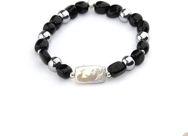 Barok İnci ve Oltu Taşı Kadın Bileklik - Image 1