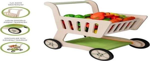 Toysilla Ahşap Oyuncak Alışveriş Arabası - T6015 - Image 1
