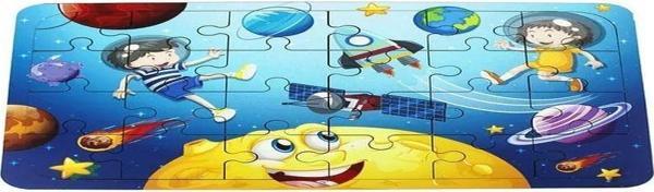 Toysilla Ahşap Uzay Puzzle - Bebekleri İçin Puzzle - Ahşap Yapboz Oyuncak - Oyuncak Yap-boz - 24 Parça Puzzle - T5008 - Image 1