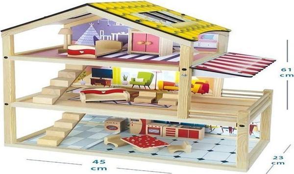 Toysilla Doğal Ağaç Çocuk Oyun Evi - T2003 - Image 1