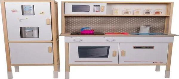 Toysilla T1037 Ahşap Buzdolaplı Sulu Akan Mutfak - Image 1