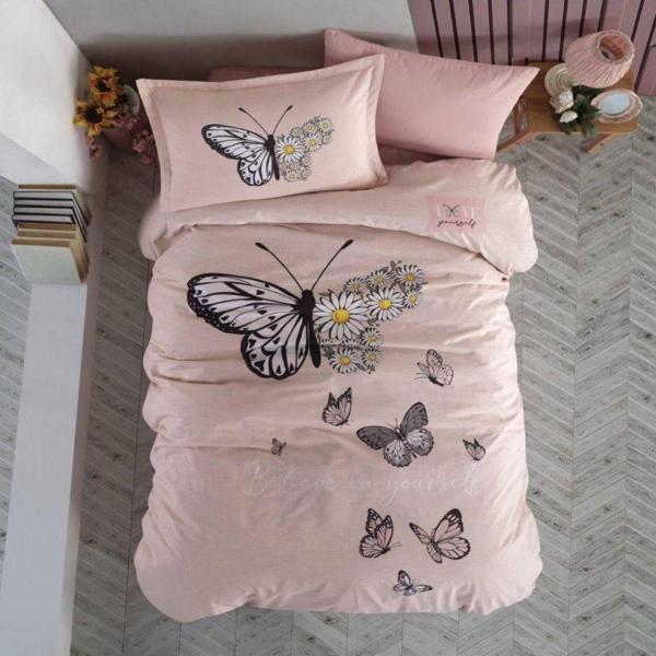 Clasy Tek Kişilik Nevresim Takımı Daisy Love V2 Somon - Image 1