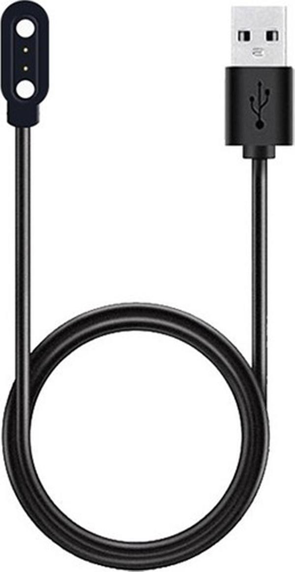 Coverzone Haylou Ls01,ls02 Solar Ile Uyumlu Siyah Kablolu Smart Akıllı Saat Için Şarj Kablosu - Image 1