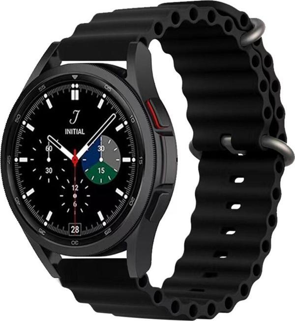 Coverzone Honor Watch Magic 2 Ile Uyumlu 42mm Quintessential Kabartmalı Metal Tokalı Kordon Siyah - Image 1