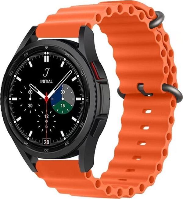 Coverzone Huaweı Watch Gt 2 Ile Uyumlu 42mm Quintessential Kabartmalı Metal Tokalı Kordon Orange - Image 1