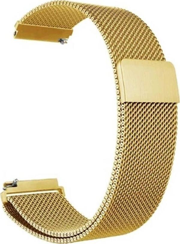 Coverzone Huawei Watch Gt 3 Pro Ile Uyumlu 46 Mm Kordon Hasır Metal Örgülü Gold - Image 1