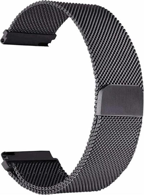 Coverzone Huawei Watch Gt 3 Pro Ile Uyumlu 46 Mm Kordon Hasır Metal Örgülü Siyah - Image 1