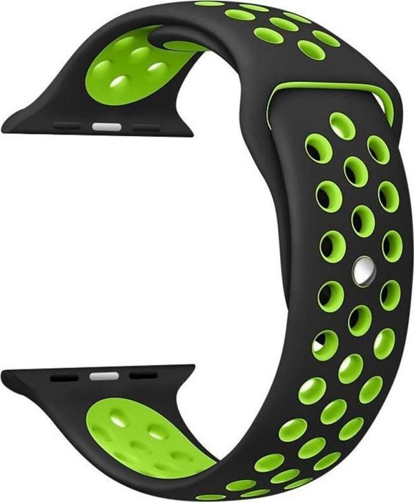 Coverzone Huawei Watch Gt 3 Pro Ile Uyumlu 46mm Delikli Spor Kayış Siyah-yeşil - Image 1