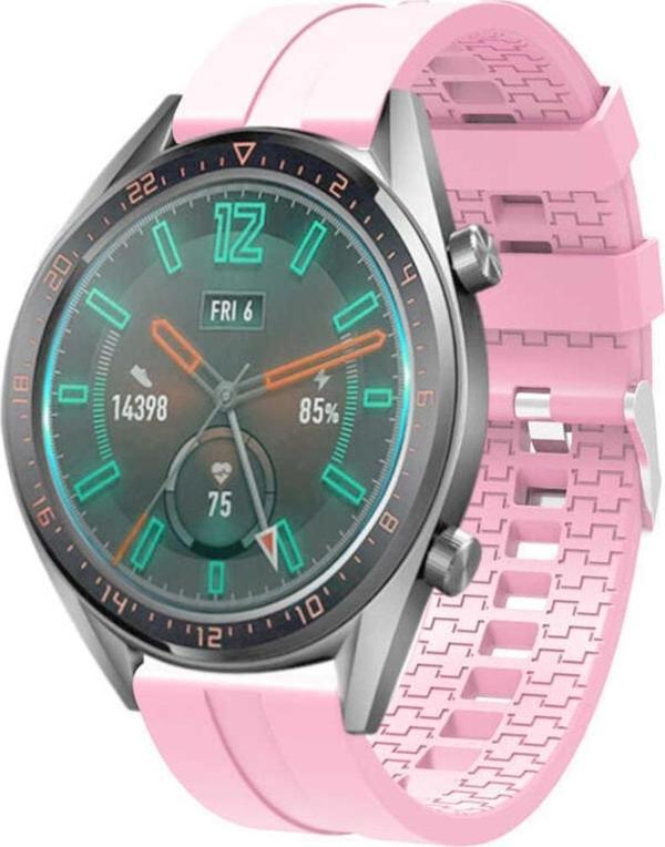 Coverzone Huawei Watch Gt 3 Pro Ile Uyumlu 46mm Frontier Airlines 15 Kademeli Kayış Kordon Pembe - Image 1
