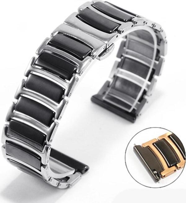 Coverzone Huawei Watch Gt 3 Pro Ile Uyumlu 46mm Paslanmaz Seramik 45mm Denouement Metal Kordon Siyah-gümüş - Image 1