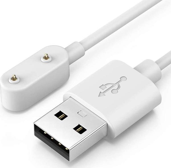 Coverzone Huawei Honor Band 7 Ile Uyumlu Akıllı Saat Için Manyetik Usb Şarj Kablosu Beyaz - Image 1