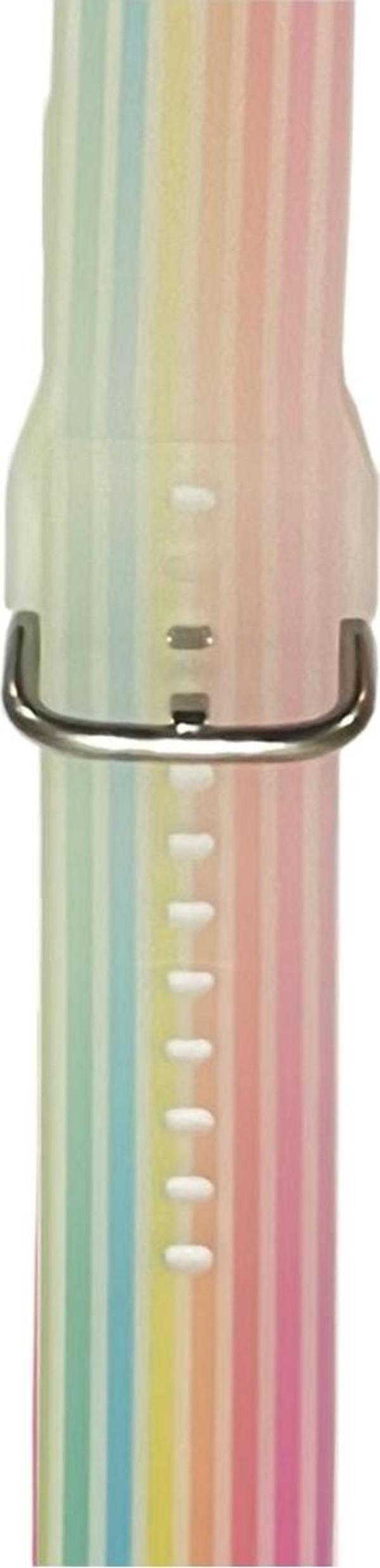 Coverzone Huawei Honor Magic 2 46mm Ile Uyumlu Kayış Renkli Desenli Erstwhile Kordon Rainbow White - Image 1