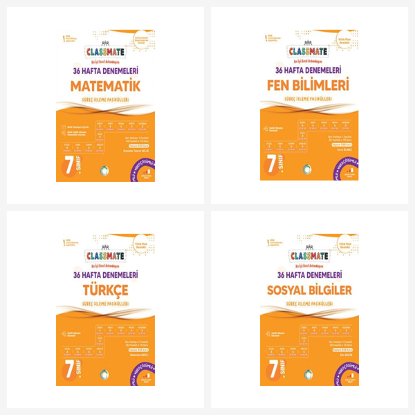 okyanus 7. Sınıf Classmate Tüm Dersle r36 Hafta Denemeleri  Seti 4 Kitap Okyanus Yayınları - Bi bigelio - Image 1