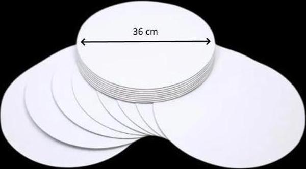 Turta Mendili / Pasta Altlığı Beyaz Yuvarlak 36 cm 10 adet - Image 1
