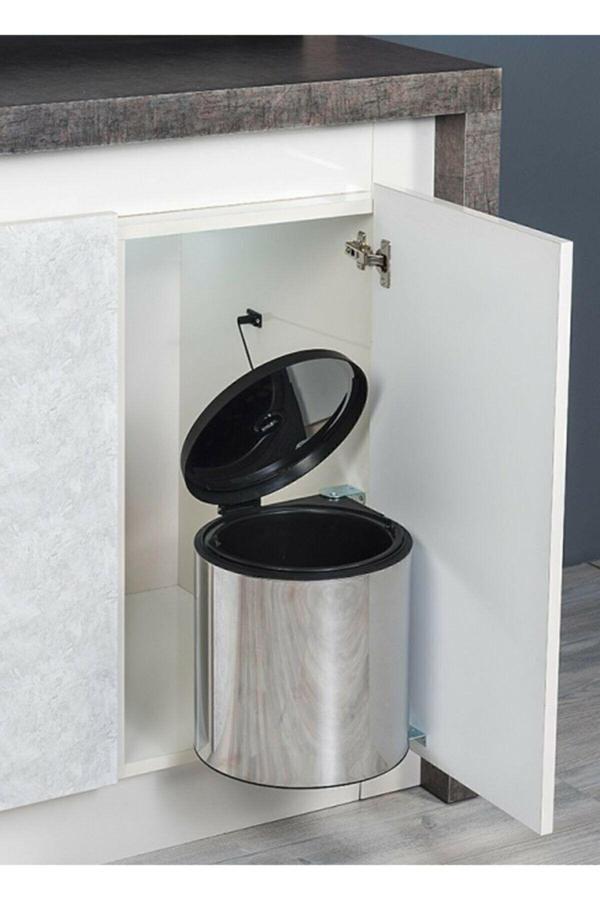 S-2251 Çöp Kovası Paslanmaz Çelik 10 Litre - Image 1