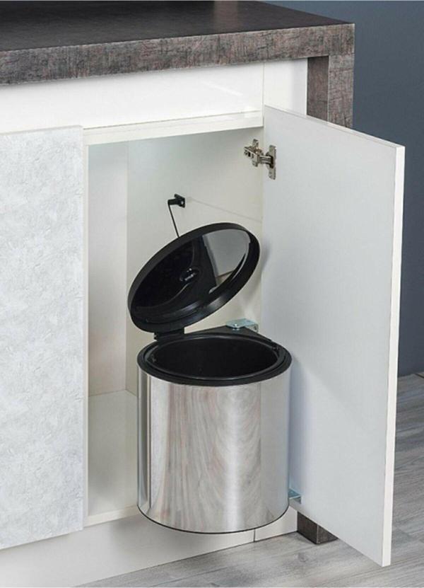 S-2251 Çöp Kovası Paslanmaz Çelik 10 Litre - Image 1