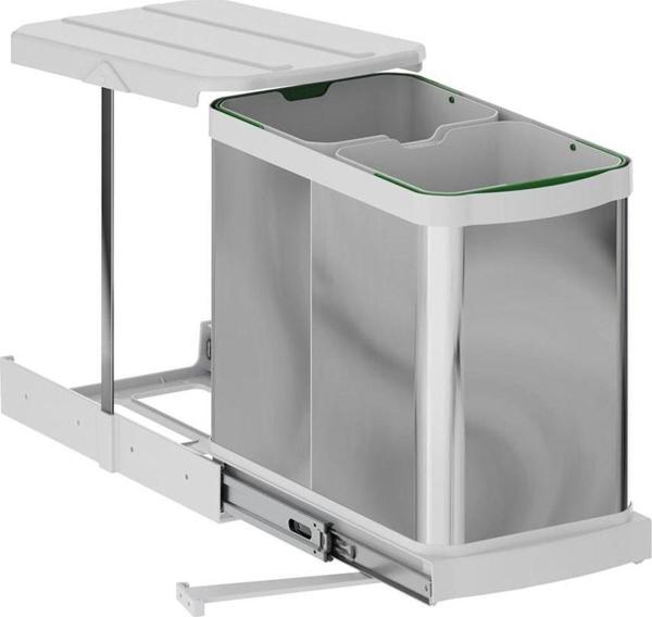 S-2396-G Teleskopik Raylı Çöp Kovası Paslanmaz Gövde 12L+12L . - Image 1