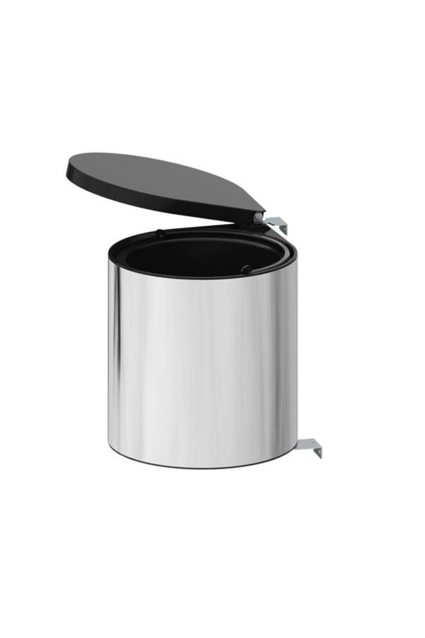 S-2253-SS Paslanmaz Çelik Çöp Kovası Otomatik Kapak 10 Litre - Image 1
