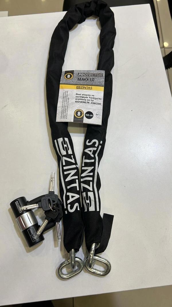 Kilit Zintaş MAX10 150 cm x 10mm Motosiklet Kesilmez Zincir - Image 1