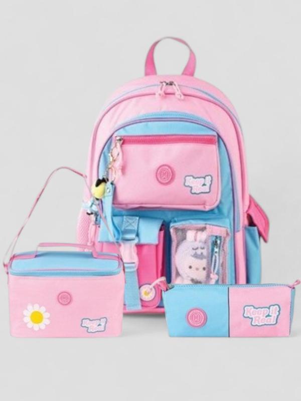 Muggle 2214 İthal Ürün Üst Kalite Unisex Çocuk Üçlü Set İlkokul Sırt Çantası - NKT02214-PEMBE-TEKEBAT - Image 1