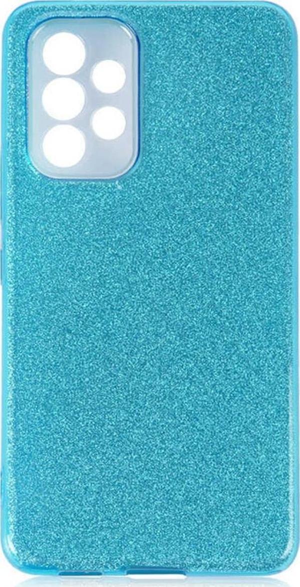 Coverzone Galaxy A53 Ile Uyumlu Kılıf Simli Parlak Çift Katmanlı Shining Silikon Mavi - Image 1