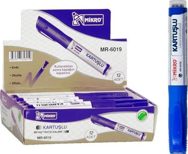 Mikro Kartuşlu Tahta Kalemi Mavi Mr-6019 (12 Li Paket) - Image 1