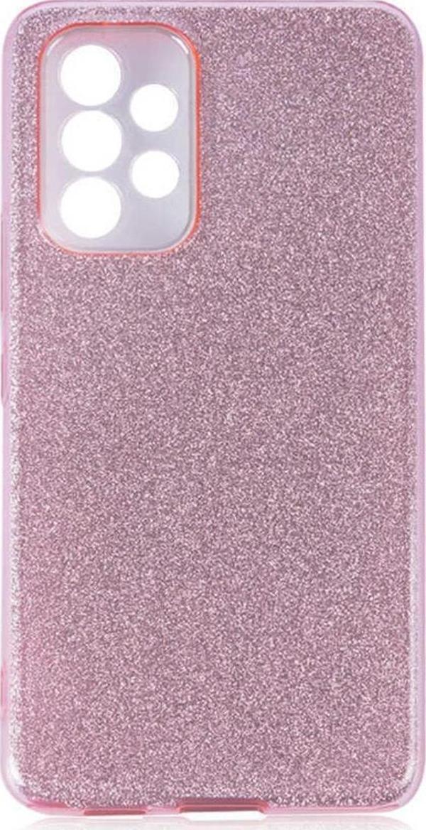 Coverzone Galaxy A53 Ile Uyumlu Kılıf Simli Parlak Çift Katmanlı Shining Silikon Pembe - Image 1