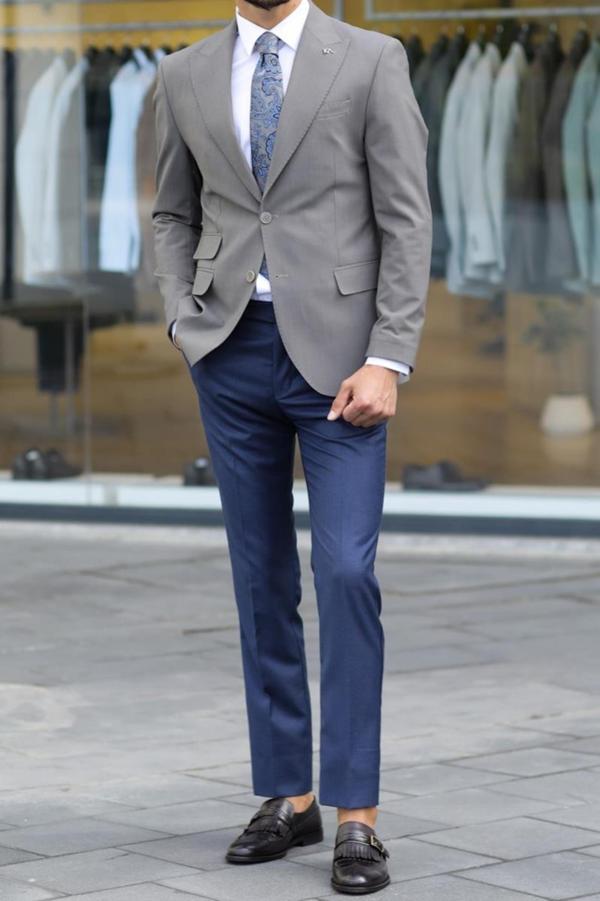 Günlük ve Ofis Giyimi İçin Mükemmel Erkek Slim Fit Ceket-KAV5031W - Image 1