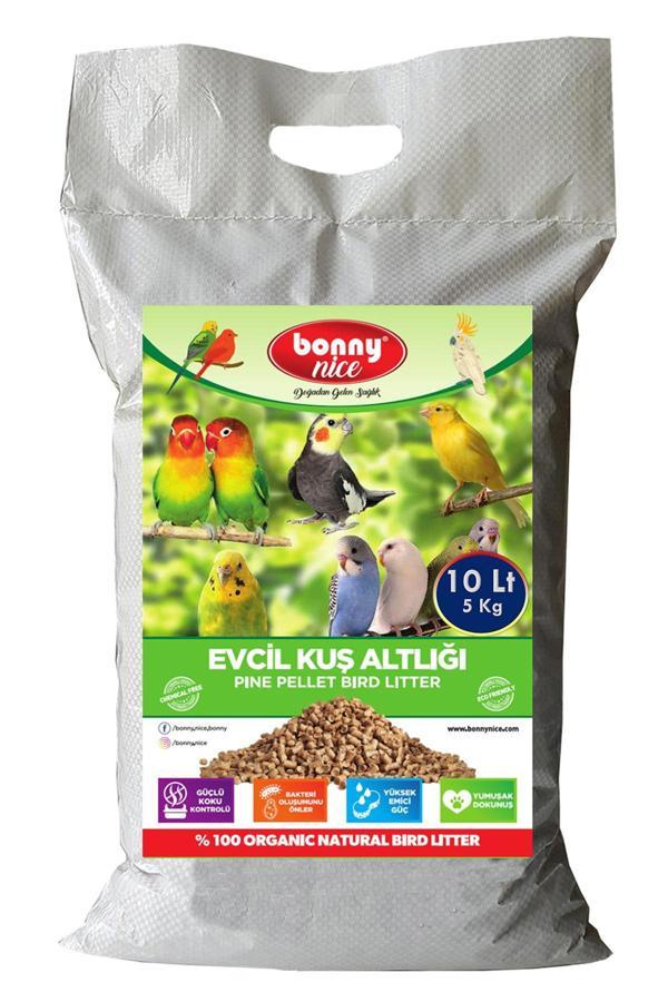 Bonny Nice Doğal Kuş Kumu Çam Pelet Papağan Kuş Kafes Altlığı 5 Kg 10 Lt - Image 1