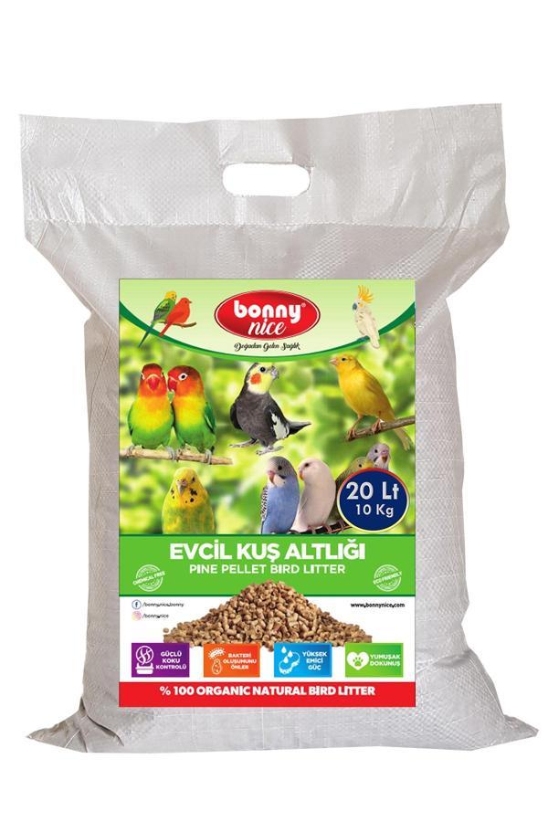  Bonny Nice Doğal Kuş Kumu Çam Pelet Papağan Kuş Kafes Altlığı 10 Kg 20 Lt - Image 1